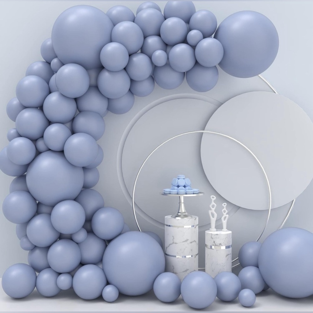 Dusty Blue Balloons 110 Pcs Garland Kit Different Sizes 5 10 12 18 Inch